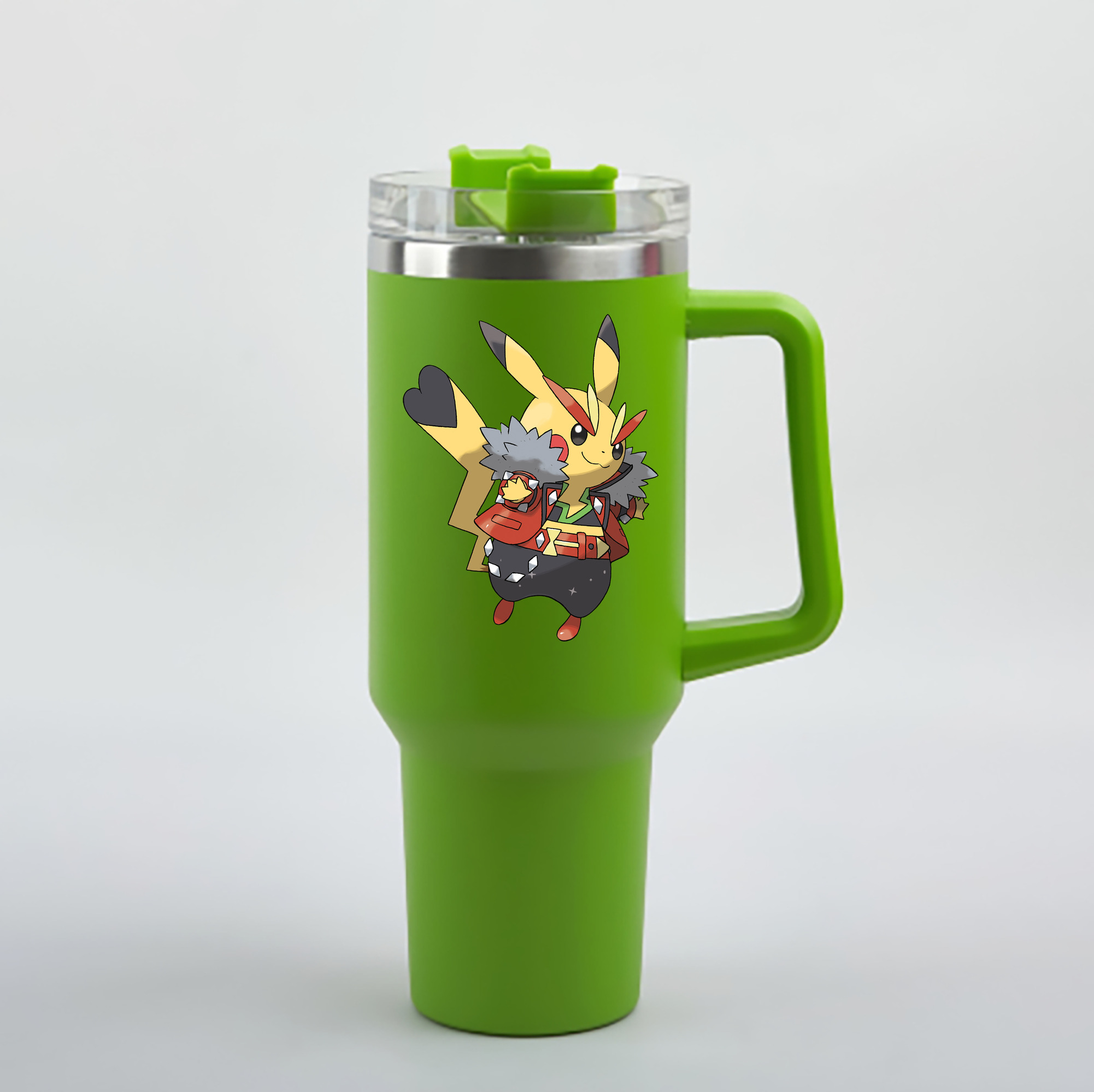 （画像用） ポケットモンスター Pokémon 1200mL車用タンブラー - クリスタルステッカー（プラスチックストロー付き）